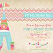 Tee-Pee Tea Party Glam Camping Glamping Birthday Party Printable Invitation